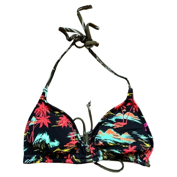 HURLEY Multicolor Print Swim Bikini Top, Size M - Picture 2 of 6